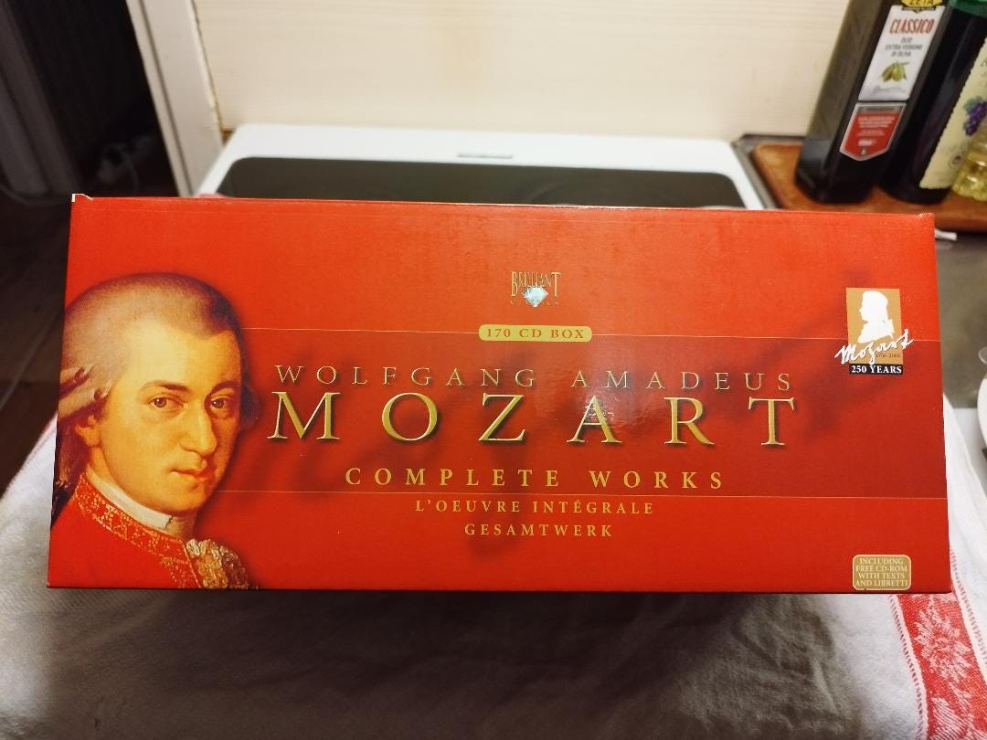 Wolfgang Amadeus Mozart complete works på 170 CD skivor i samlings