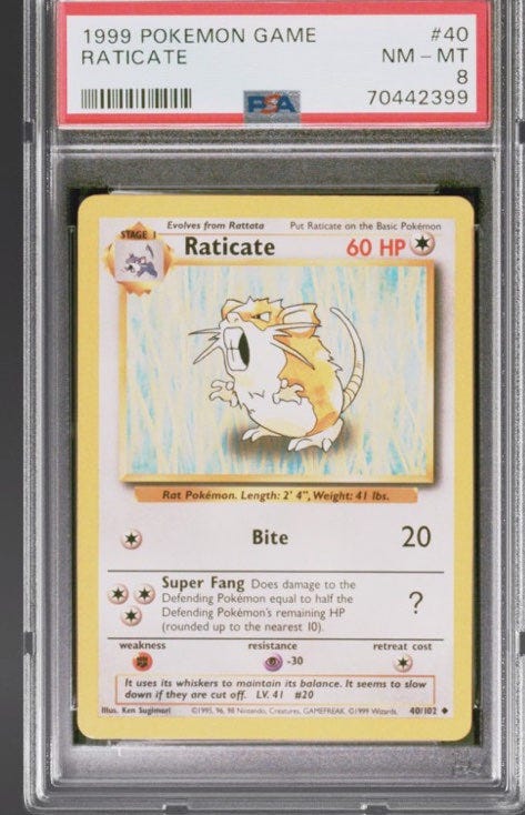 PSA 8 Raticate – Base Set 1999 – Vintage Pokémon (WotC) | Blocket