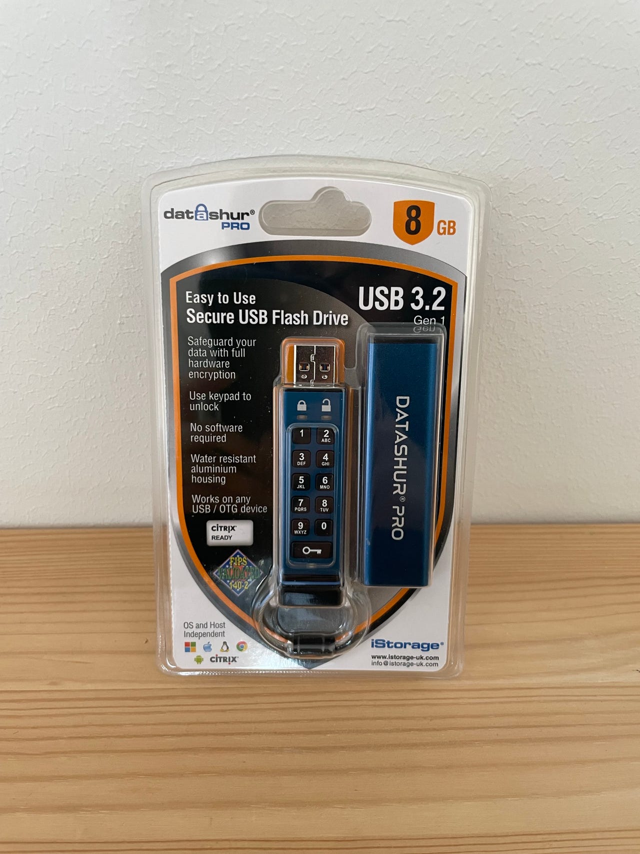 iStorage datAshur PRO USB‑minne 8 GB USB 3.2 med PIN‑kodsskydd | Blocket