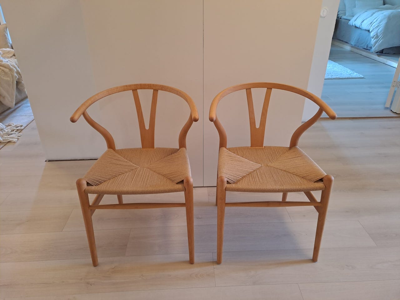 Carl Hansen Y-stol matstol trä naturflätad sits | Blocket