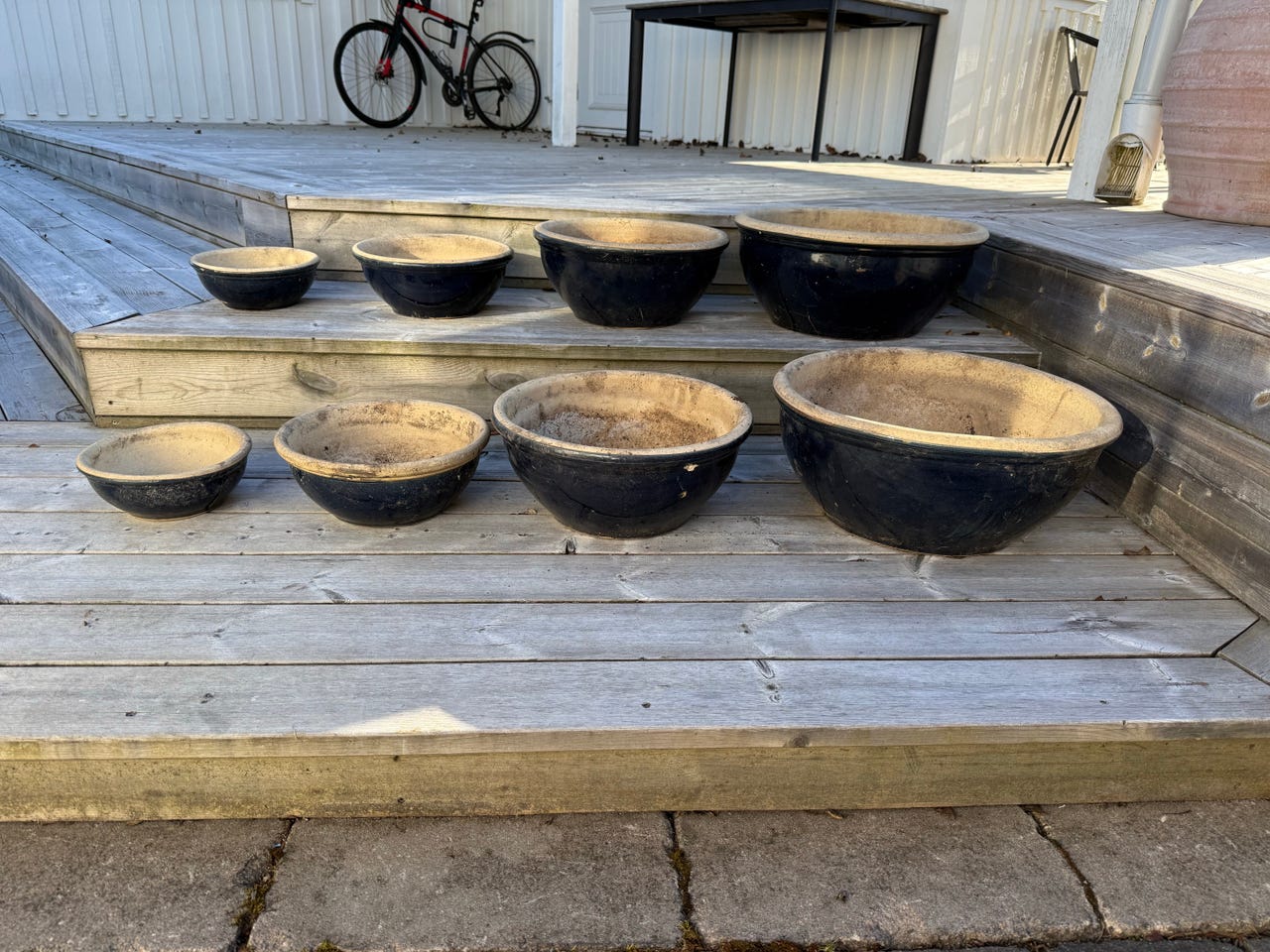 Krukor set (4 st) blomkrukor mörkblå terrakotta | Blocket