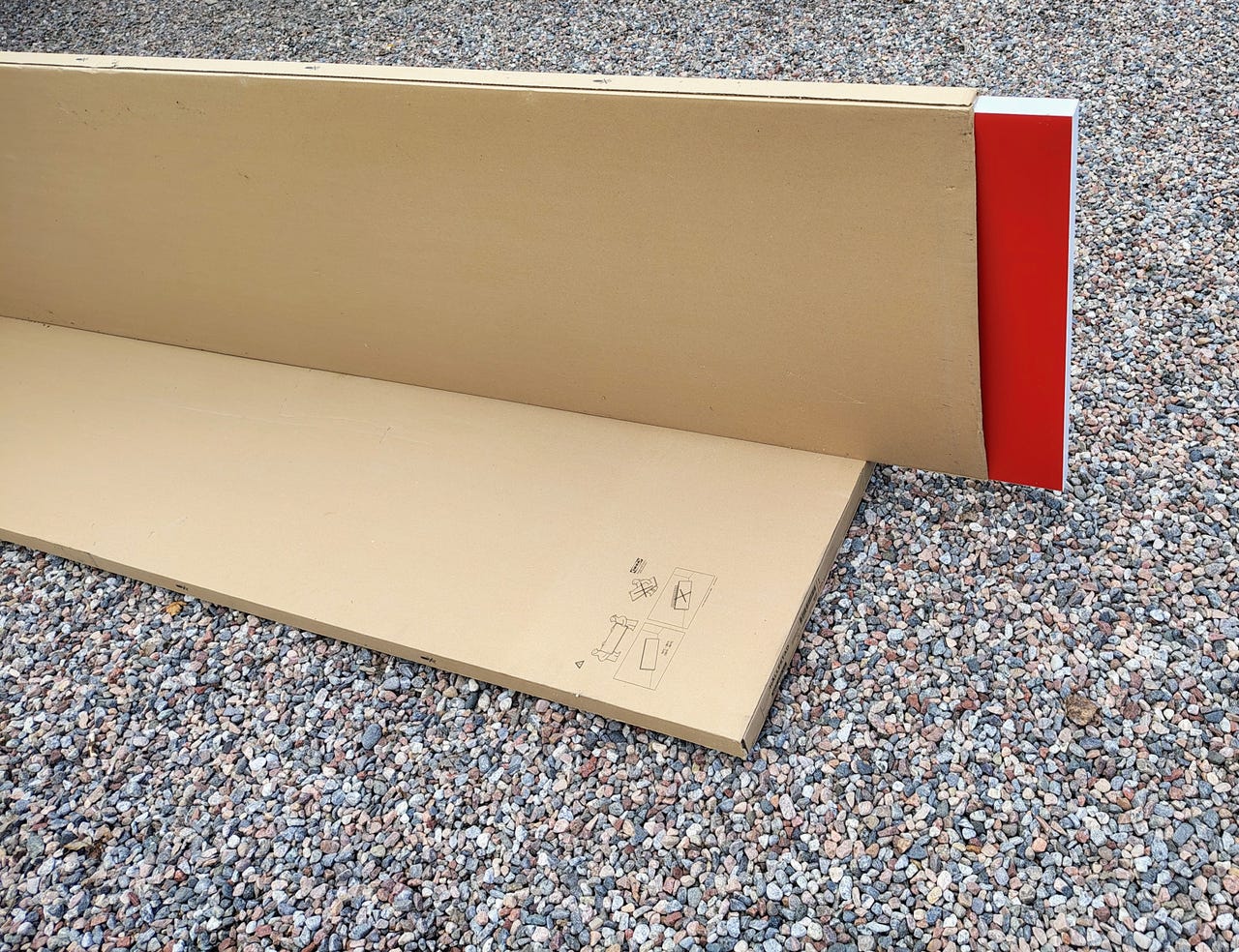Bänkskivor, 2 st Ikea Hällefors, röd/vit | Blocket