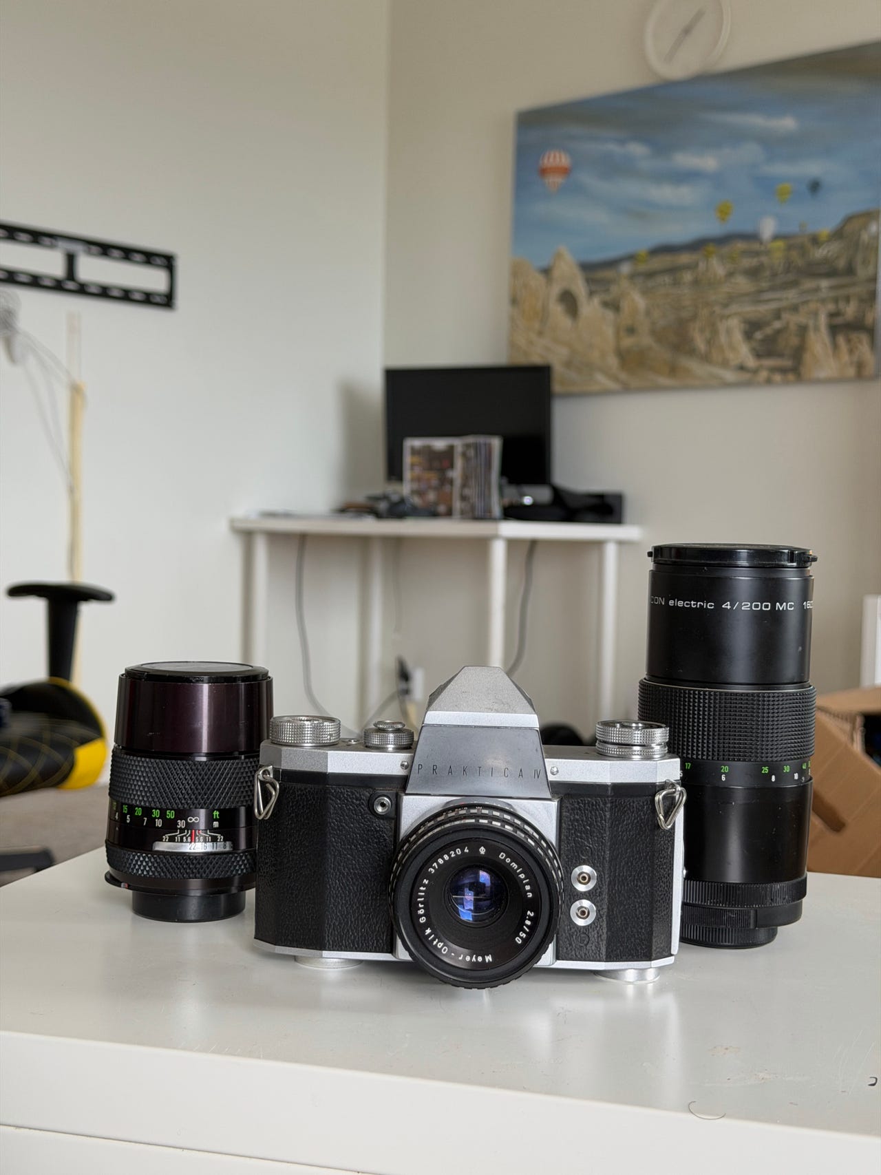 Praktica IV (M42 screw mount) camera + domiplan 50mm and other 2
