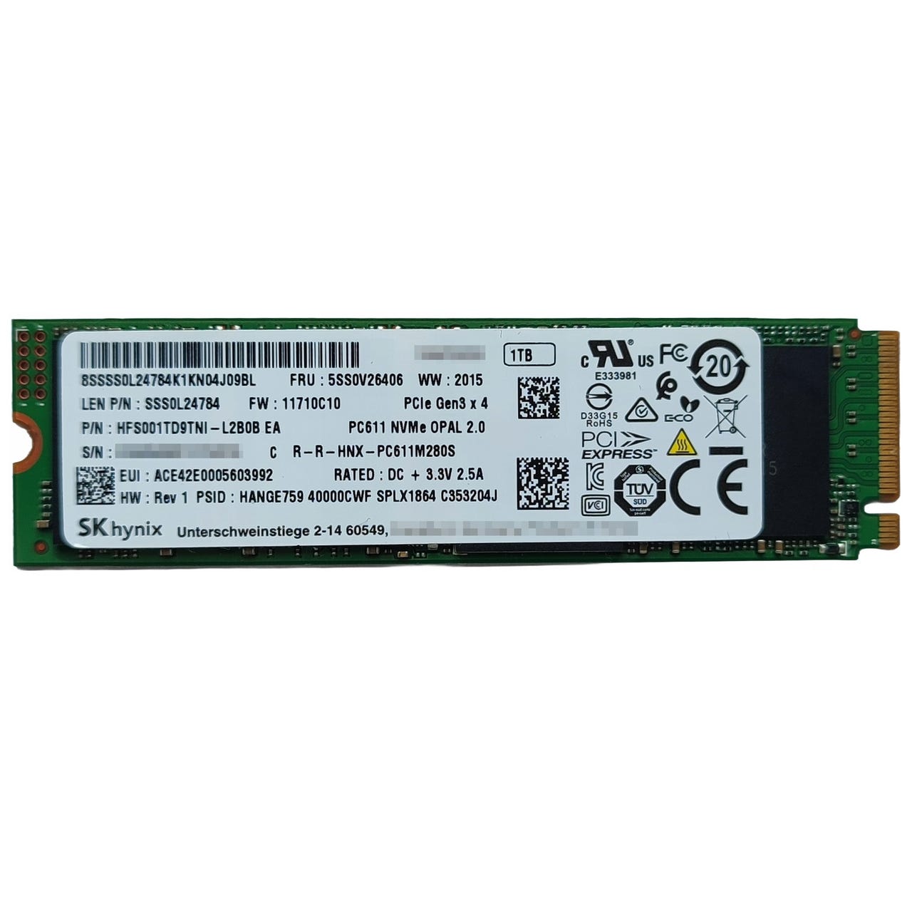 SK Hynix PC611 1TB NVMe PCIe Gen3 SSD HFS001TD9TNI | Blocket