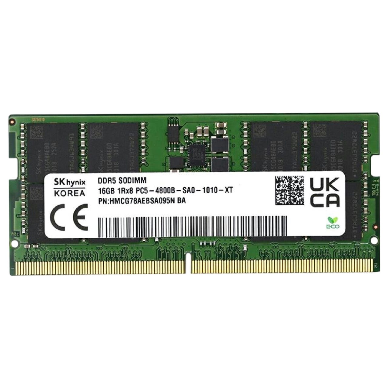 SK Hynix 16GB DDR5 SODIMM 1Rx8 PC5-4800B 4800MHz HMCG78AEBSA095N