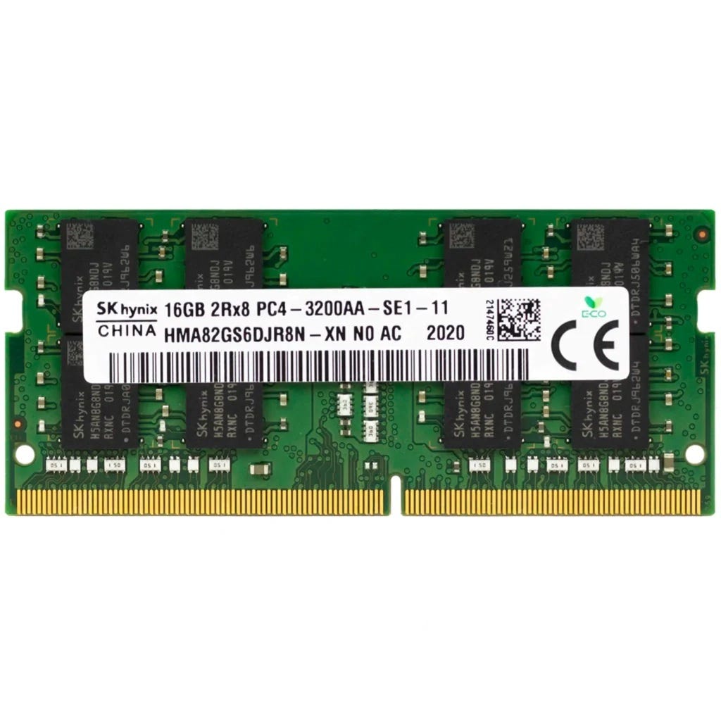 SK Hynix 16GB DDR4 SODIMM 2Rx8 PC4-3200AA 3200MHz HMA82GS6DJR8N-XN
