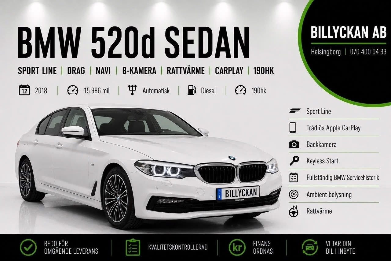 BMW 520d 2018 – bild 1 av 24