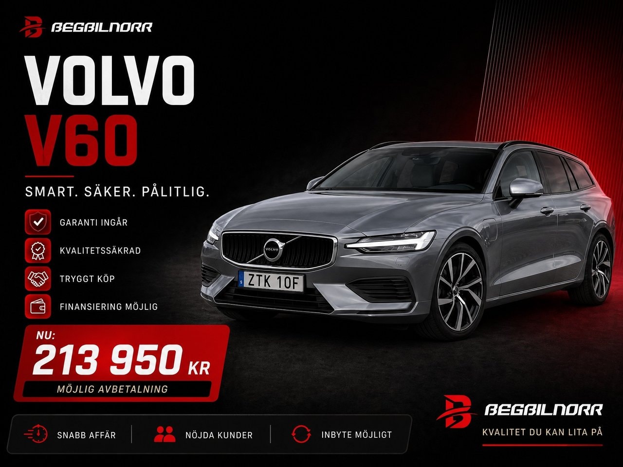 Begagnad Volvo V60 Recharge T6 AWD Geartronic Momentum till salu Luleå