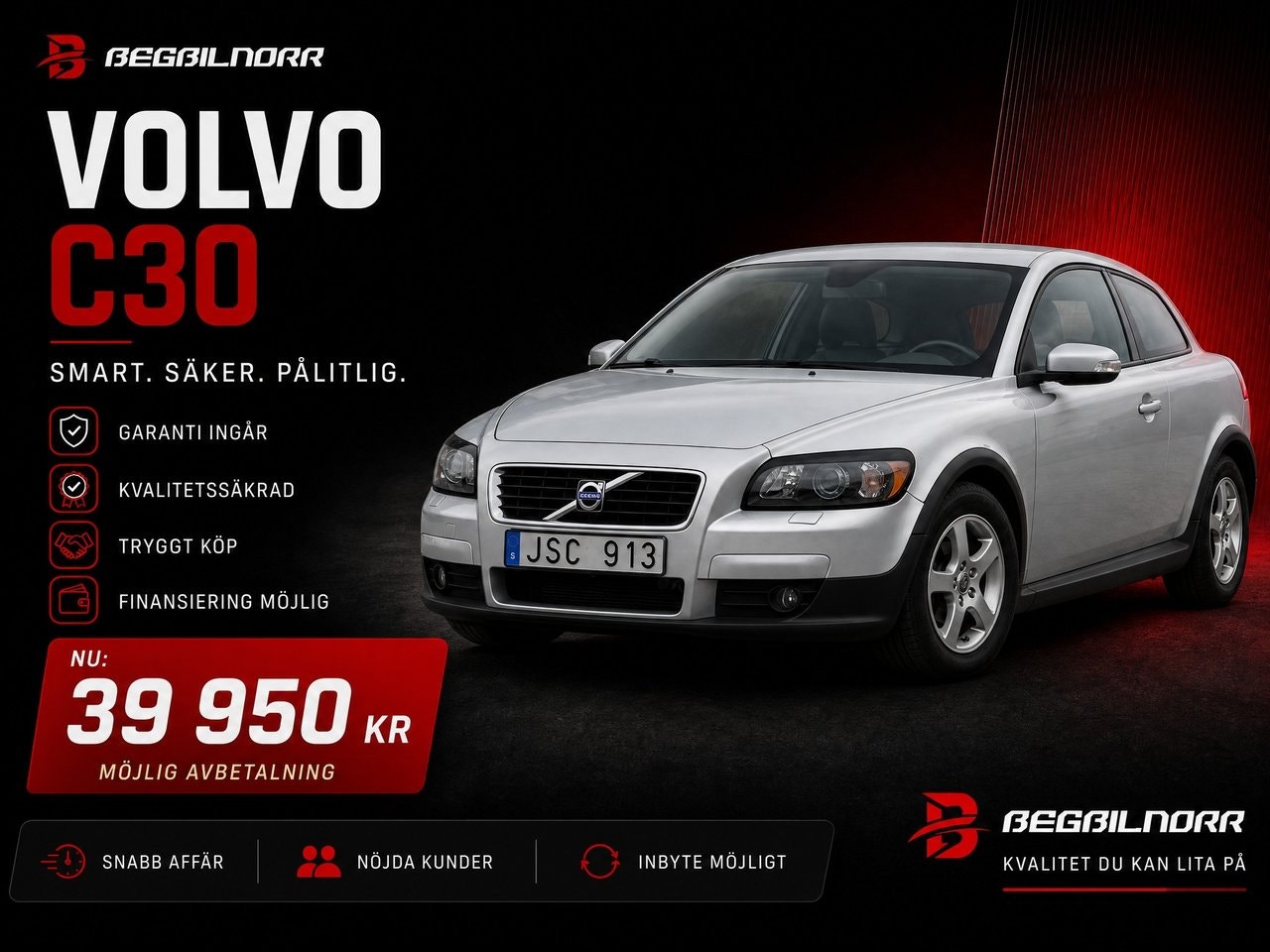 Begagnad Volvo C30 1.8 Flexifuel Manuell till salu Luleå