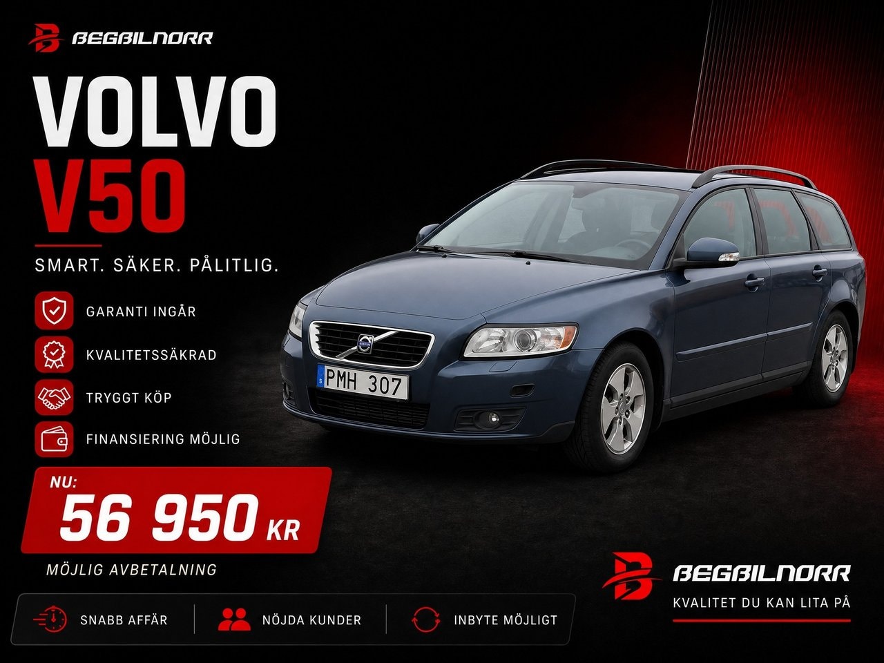Begagnad Volvo V50 1.6D (109hk) till salu Luleå