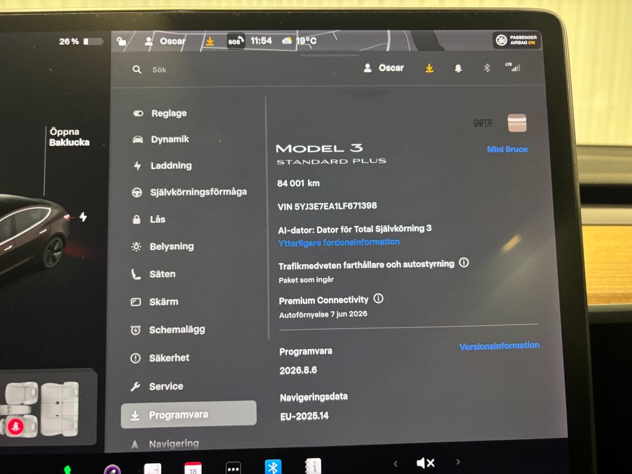 Tesla Model 3 Standard Range Plus, 325hk, 2020