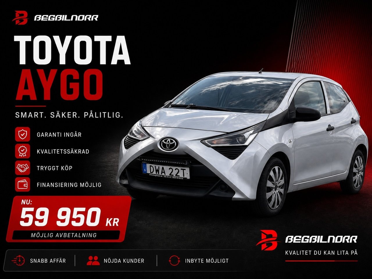 Begagnad Toyota Aygo 2019 till salu i Luleå — 59 950 kr