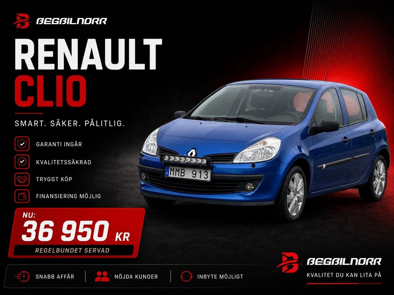Begagnad Renault Clio 2008 till salu i Luleå — 36 950 kr