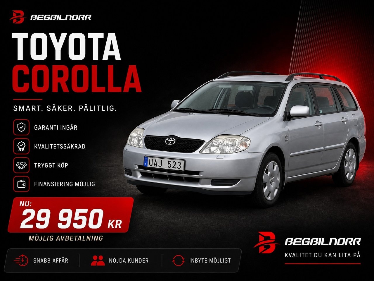 Begagnad Toyota Corolla 2003 till salu i Luleå — 29 950 kr