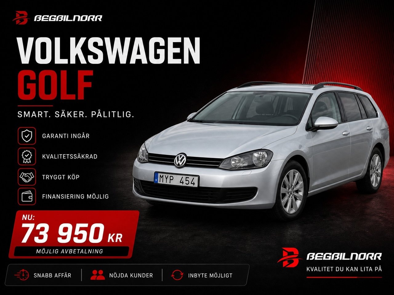 Begagnad Volkswagen Golf-Serie 2013 till salu i Luleå — 73 950 kr