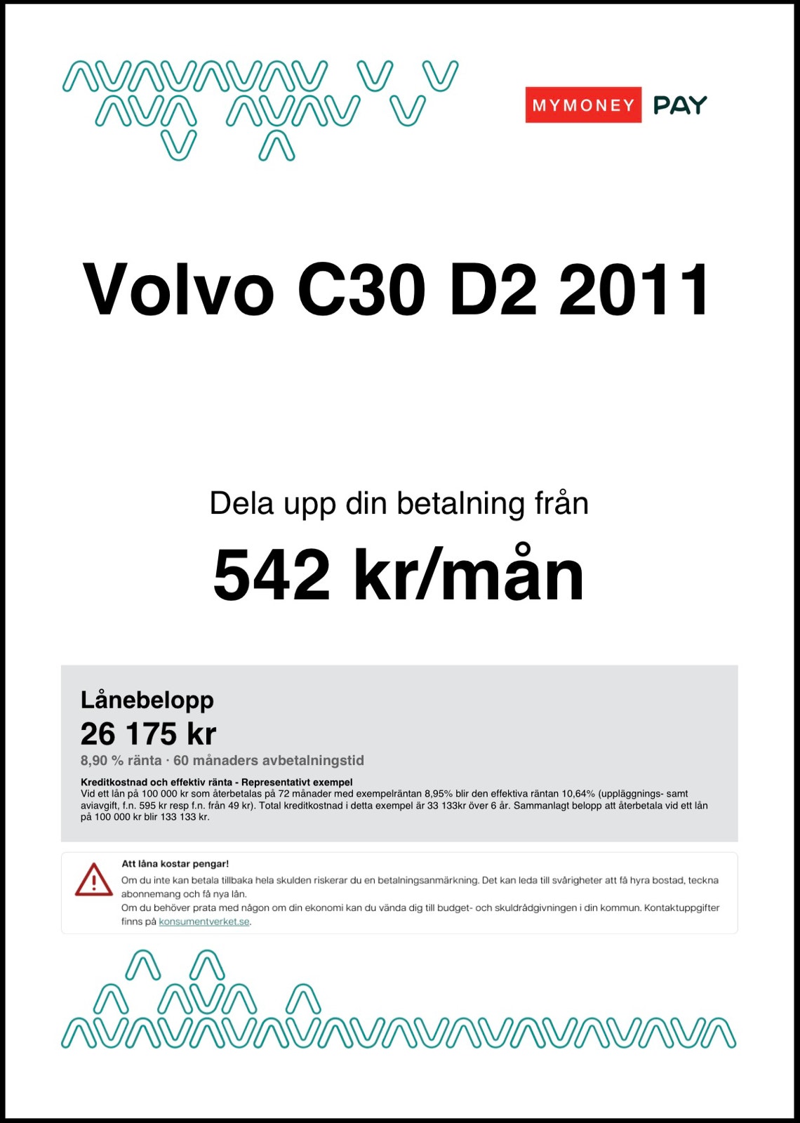 Volvo C30 D2 Manual, 115hp, 2011