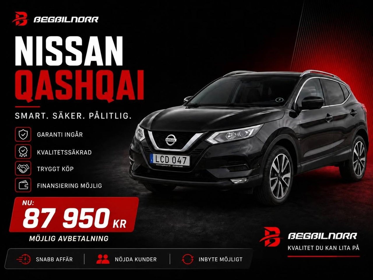 Begagnad Nissan Qashqai 2016 till salu i Luleå — 87 950 kr