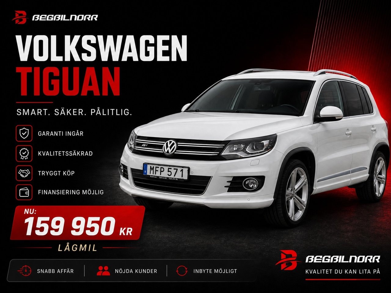 Begagnad Volkswagen Tiguan 2016 till salu i Luleå — 159 950 kr