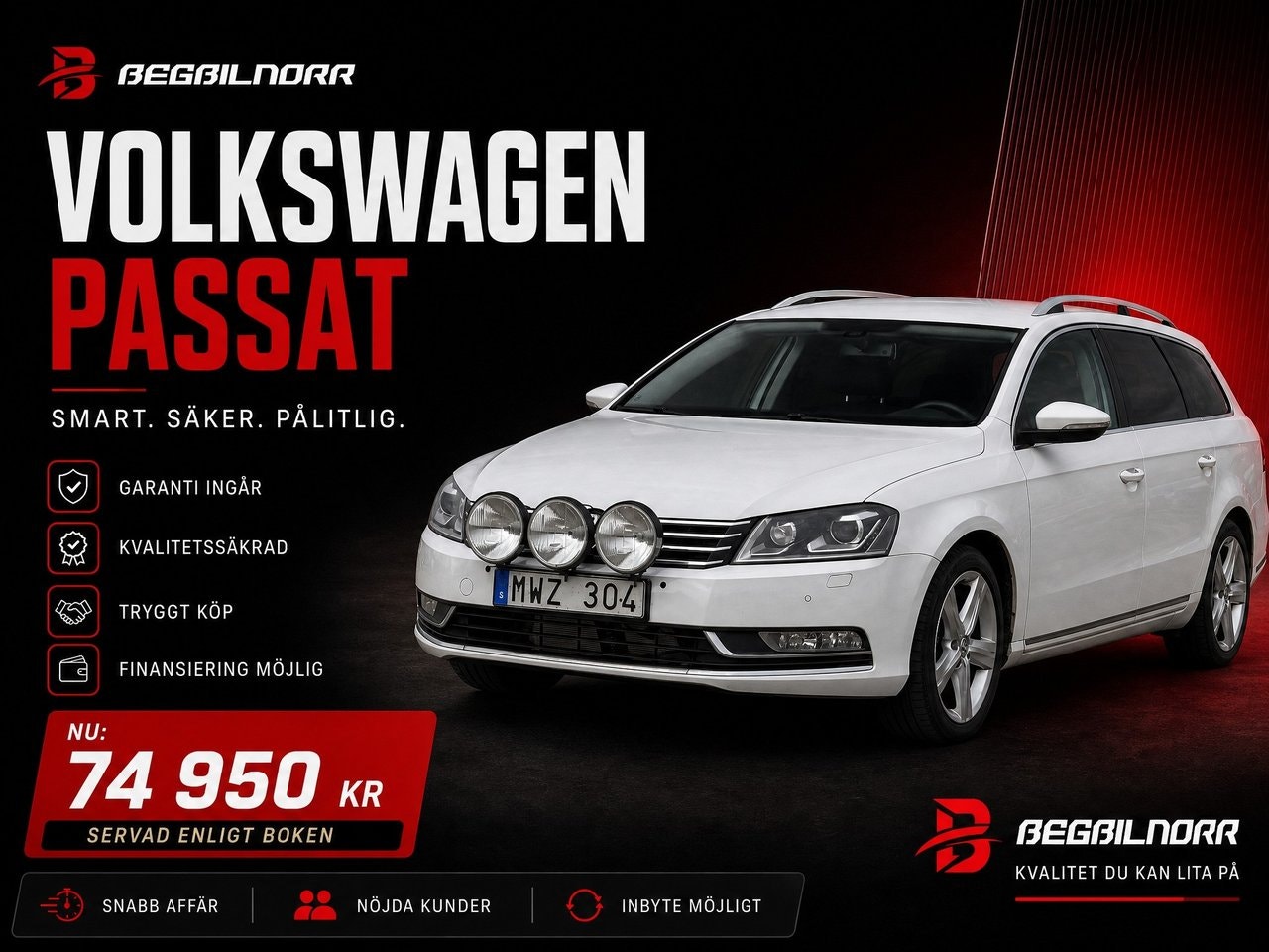 Begagnad Volkswagen Passat 2013 till salu i Luleå — 74 950 kr