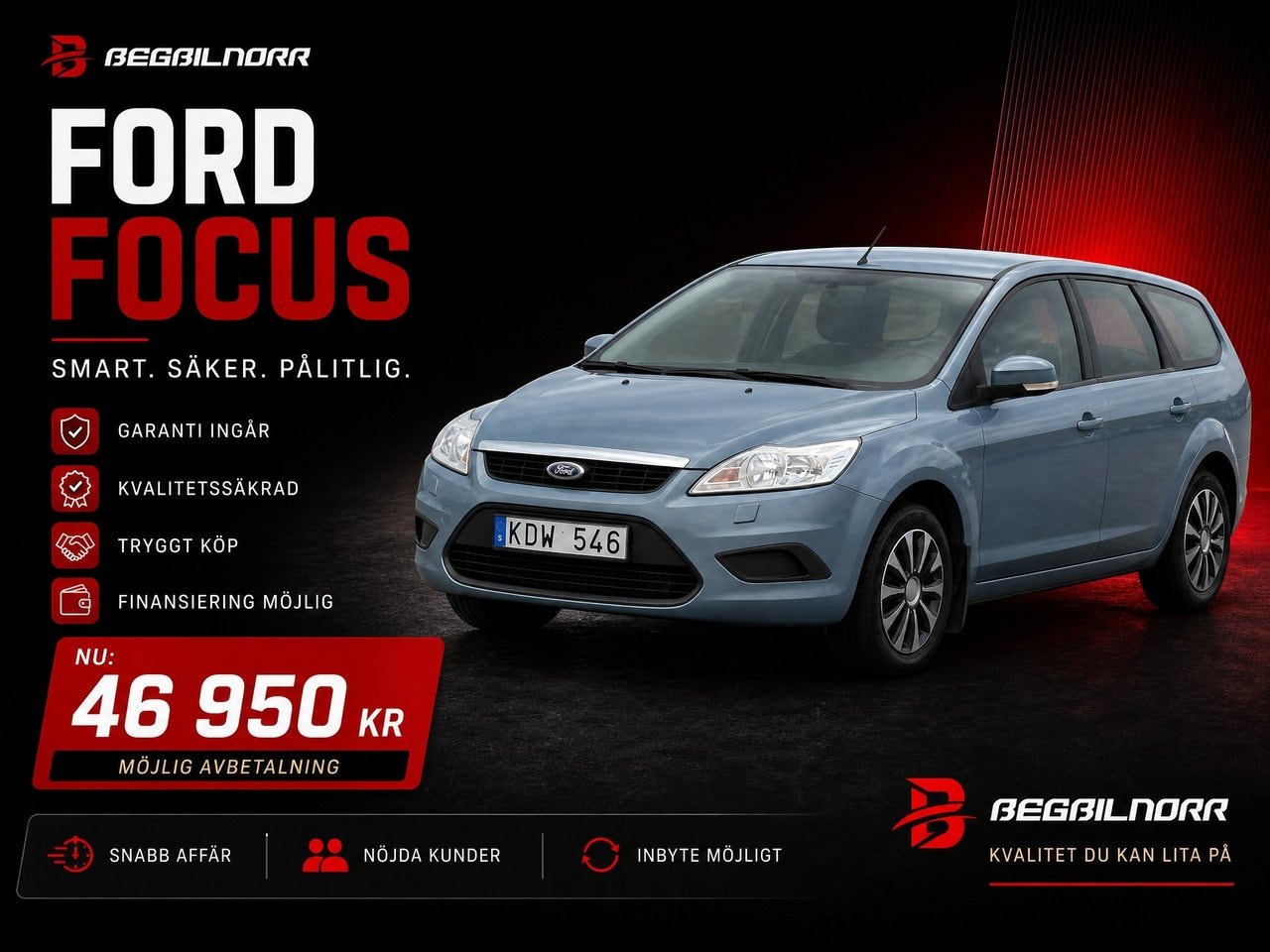 Begagnad Ford Focus 2010 till salu i Luleå — 46 950 kr
