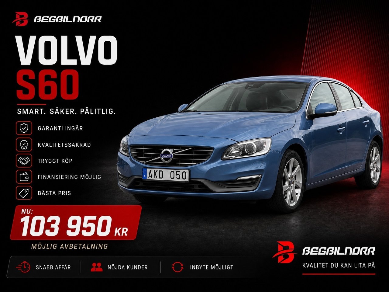 Begagnad Volvo S60 2014 till salu i Luleå — 103 950 kr
