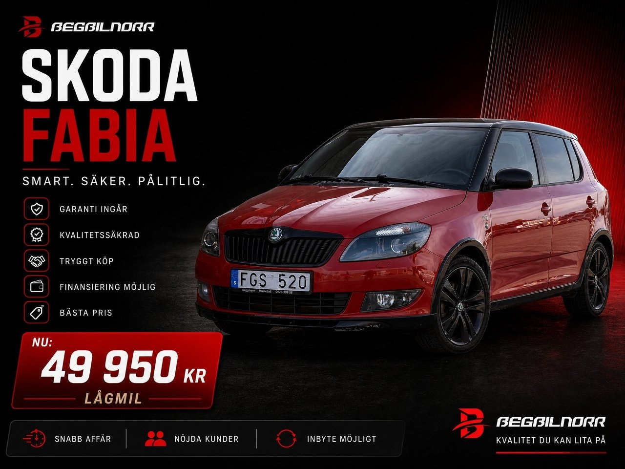 Begagnad Skoda Fabia 2013 till salu i Luleå — 49 950 kr