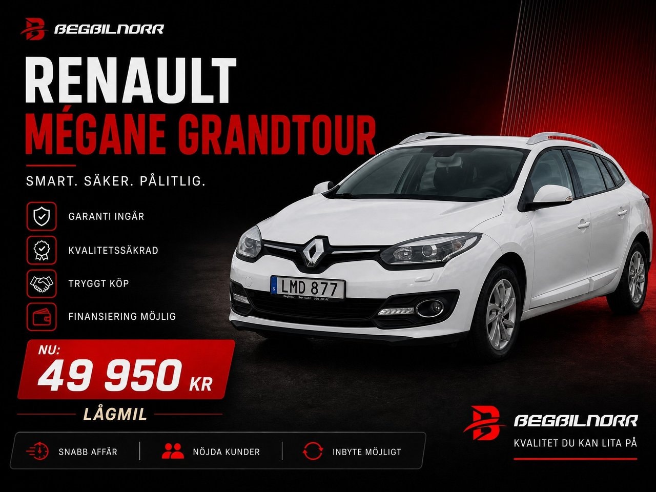 Begagnad Renault Megane 2014 till salu i Luleå — 49 950 kr