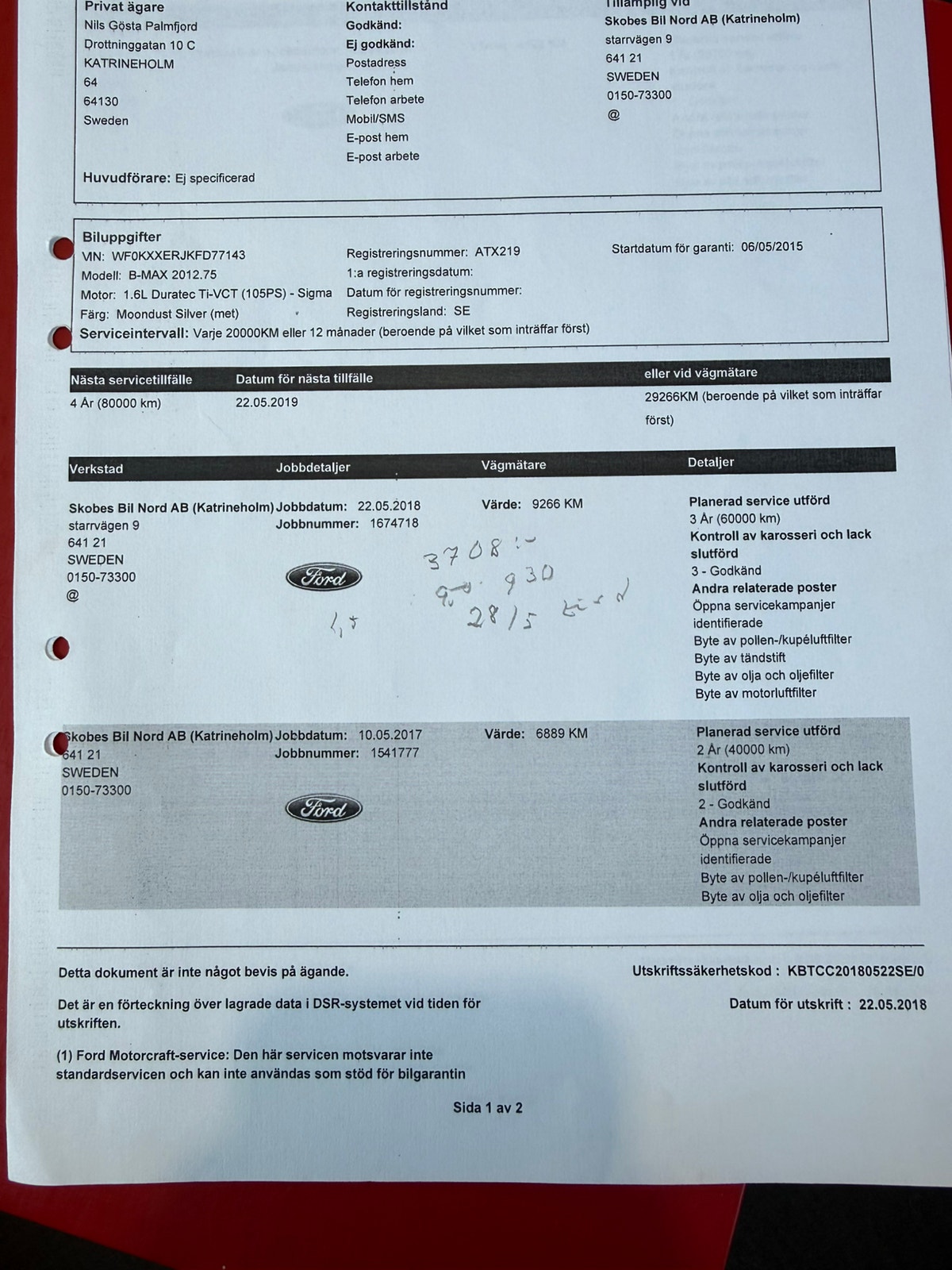 Ford B-Max 1.6 Ti-VCT Powershift, 105hp, 2015