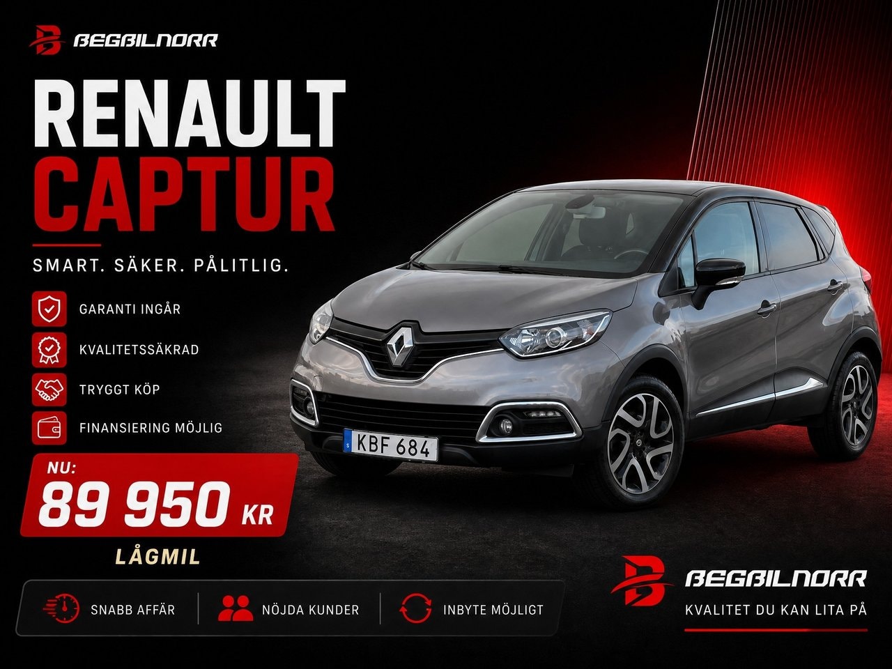 Begagnad Renault Captur 2015 till salu i Luleå — 89 950 kr