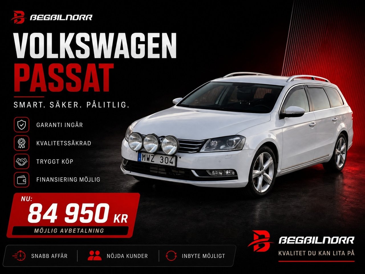 Begagnad Volkswagen Passat 2013 till salu i Luleå — 84 950 kr