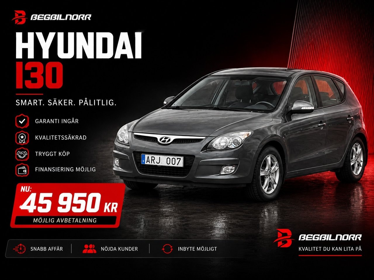 Begagnad Hyundai i30 2010 till salu i Luleå — 45 950 kr