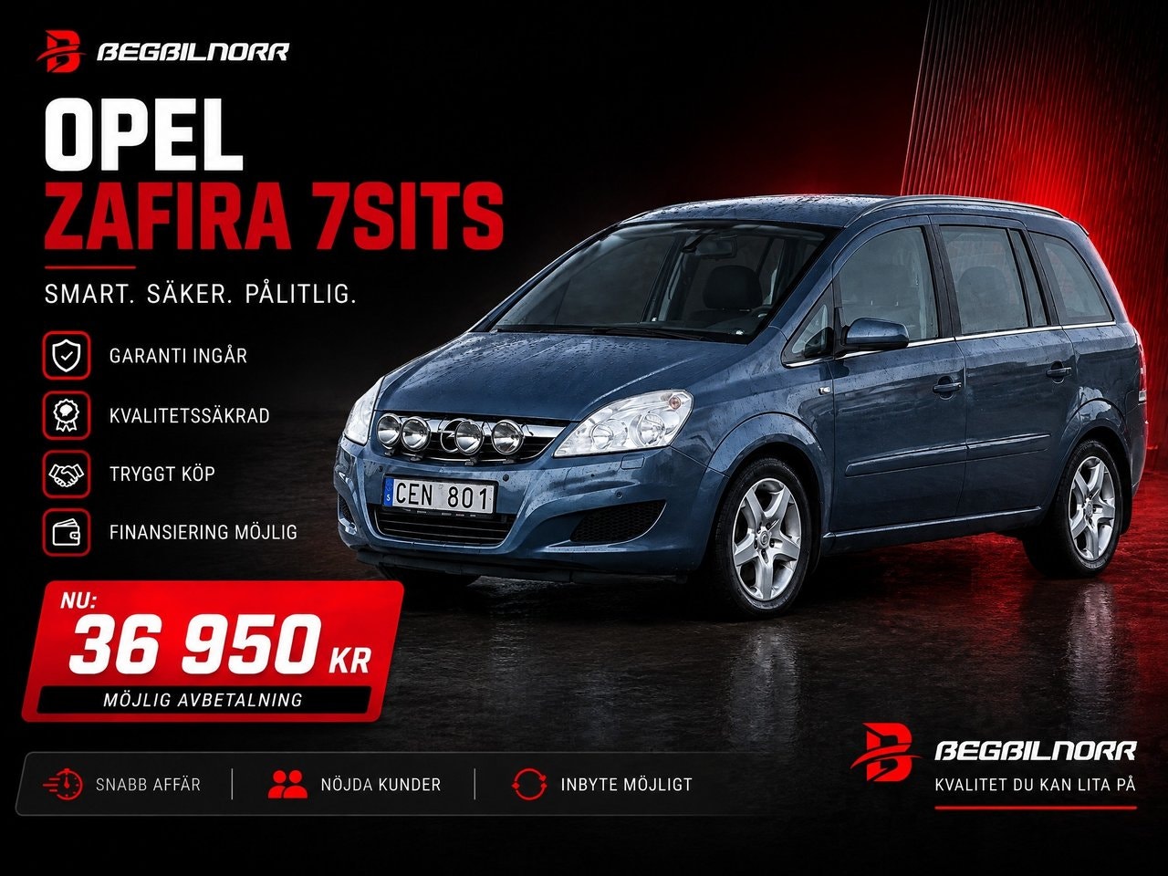Begagnad Opel Zafira 2008 till salu i Luleå — 36 950 kr