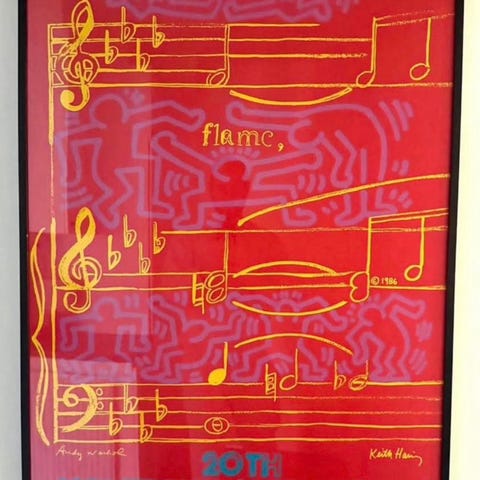 Keith Haring & Andy Warhol - 1986 Jazz Festival original poster perfekt ...