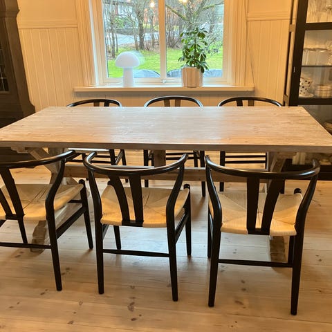 Carl Hansen Hans J Wegner CH24 y-stol vit trä naturflätad sits | Blocket