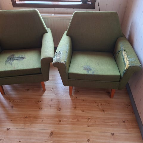 Svenskt Tenn fåtöljer Carl Malmsten blå tyg | Blocket