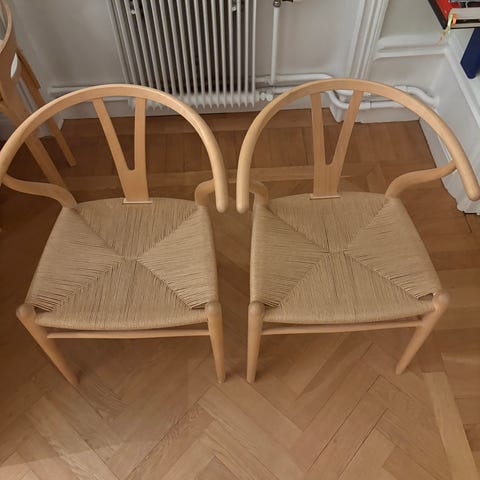 Carl Hansen Y-stol matstol trä naturflätad sits | Blocket