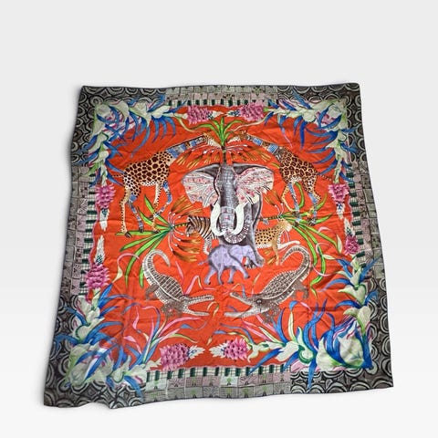 Hermès-scarf, Le Carré, med originallåda. | Blocket