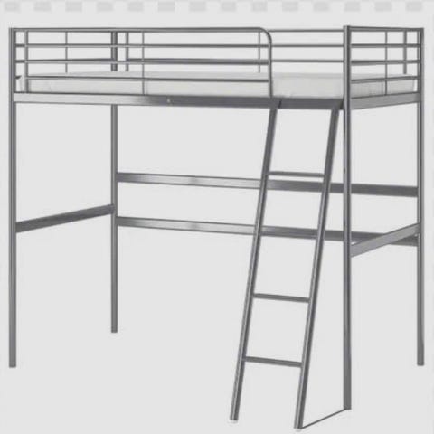 IKEA loftsäng metall 90x200 silver | Blocket