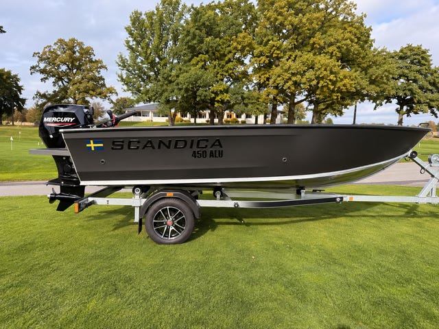 Scandica 450 ALU Tiller Suzuki 20 hk Mercury Mint condition -24