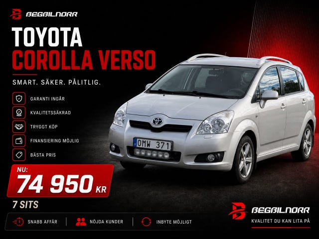 Begagnad Toyota Corolla Verso till salu Luleå