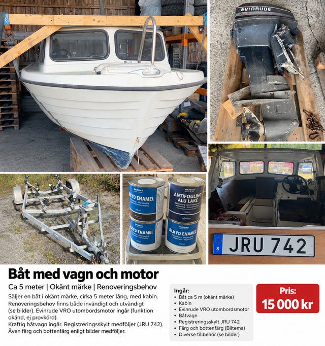 Båt med vagn objekt