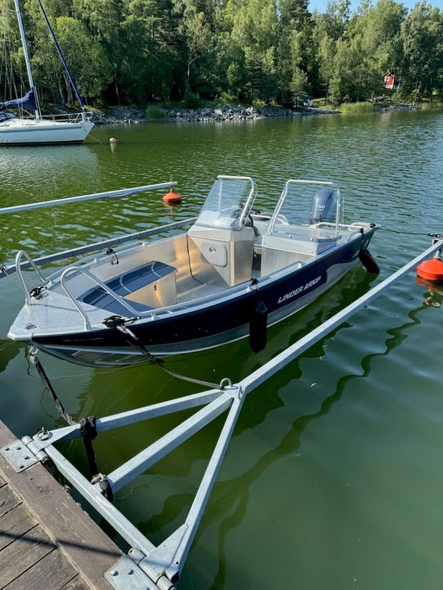 Linder Arkip 460, Yamaha F50,  Fogelsta-trailer 80km/h
