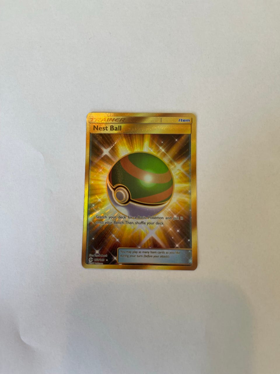 golden nest ball pokemon card Gold Holo – Sun & Moon (Secret Rare) Card Number / Rarity Nest Ball Reprint History and