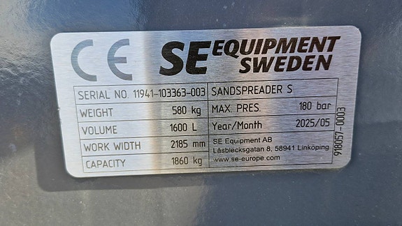 Sandspridarskopa SE equipment 1600 liter 4 of 4