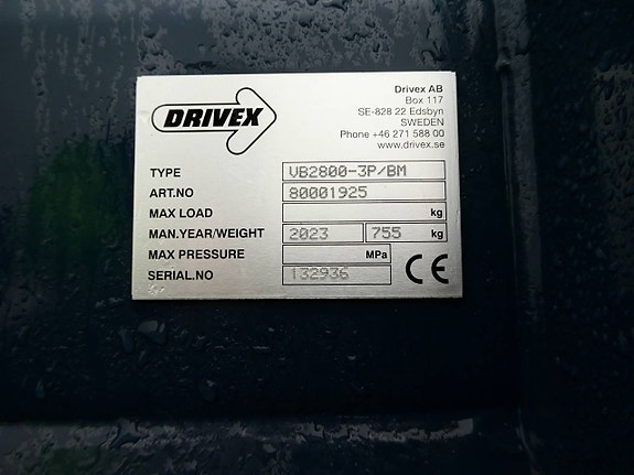 Drivex 2,8m Vikplog med Kombifäste 3-Punkt/Stora BM 6 of 6