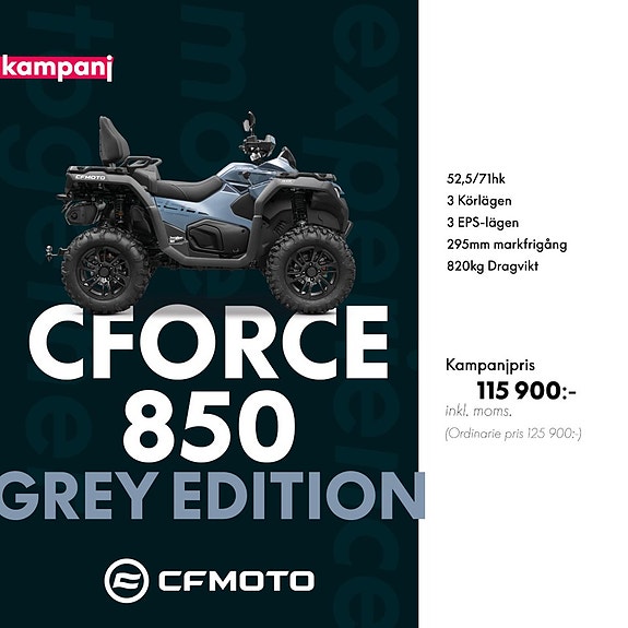 CFMOTO C FORCE 850 GREY/SVART ED SUPERPRIS !! & PLOGKAMPANJ 4 of 17