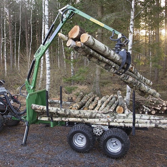 -- Skogsvagn ATV 2 ton Kran 3,6 m/Drivning/Vinsch & elstart. 2 of 10