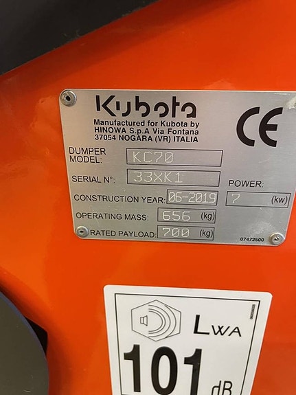 Kubota KC 70  Självlastande dumper 2 of 3