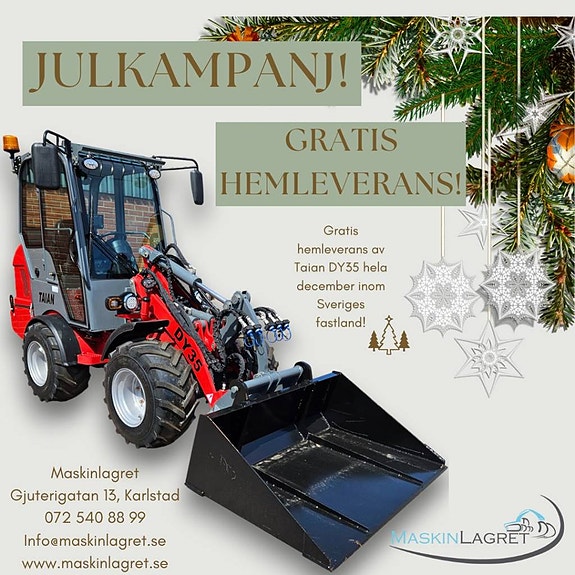 Lastmaskin Taian DY35 ink skopa & gafflar. LEVERANS INGÅR!