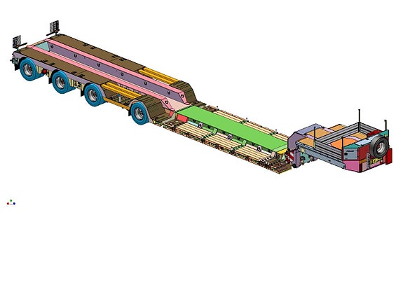 Hakarps - ROJO 4 axlad maskintrailer avbröstbar, styr 2,3,4